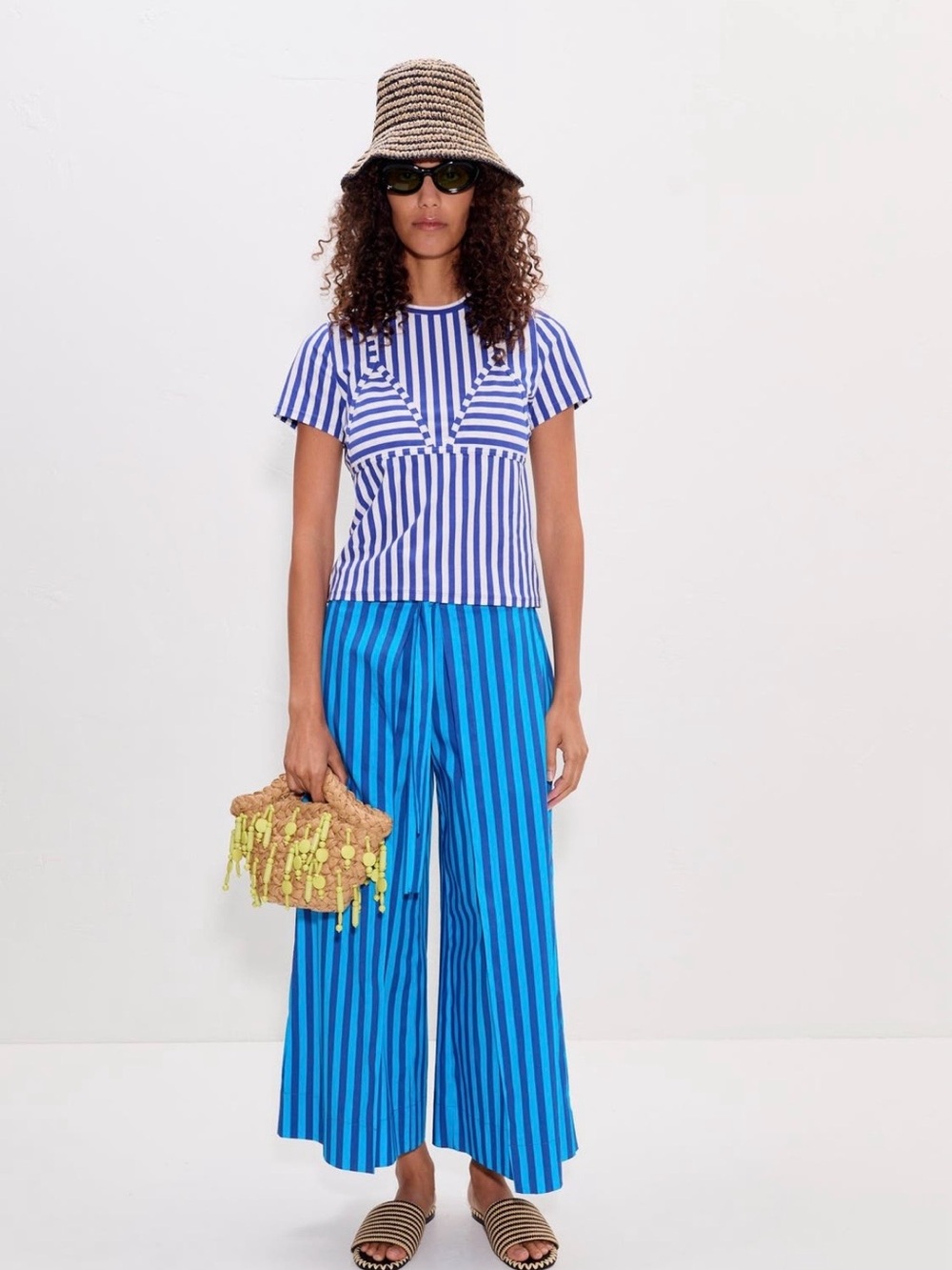 Simon Miller Lima Poplin Pant- Tonal Blue Stripe